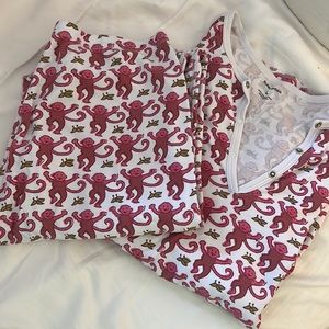 Roller Rabbit Pink Monkey PJs